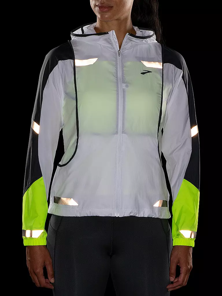 BROOKS Damen Laufjacke Run Visible Convertible Jacket weiss